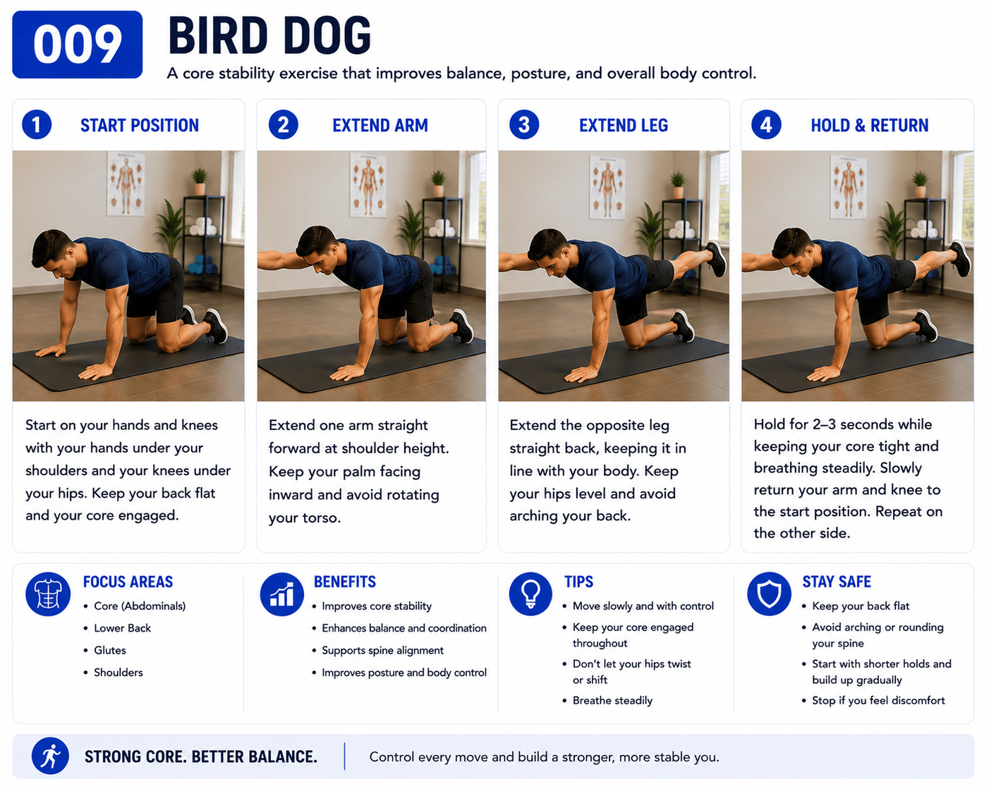 Bird Dog exercise guide