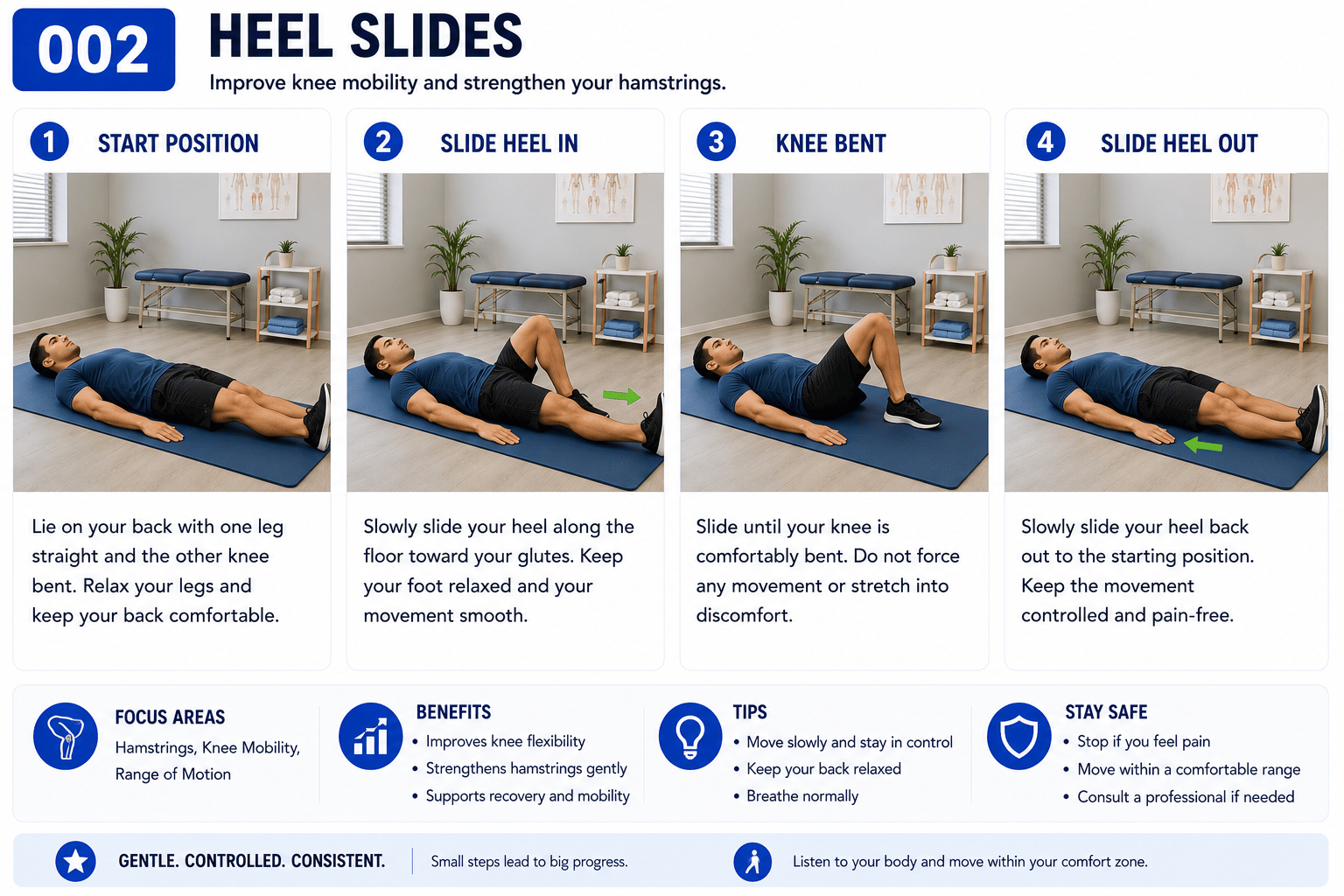 Heel Slides exercise guide