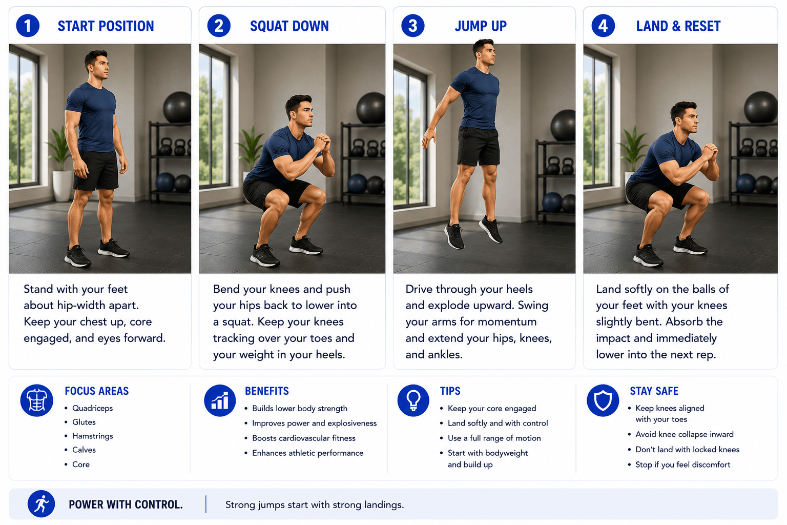 Jump Squats exercise guide