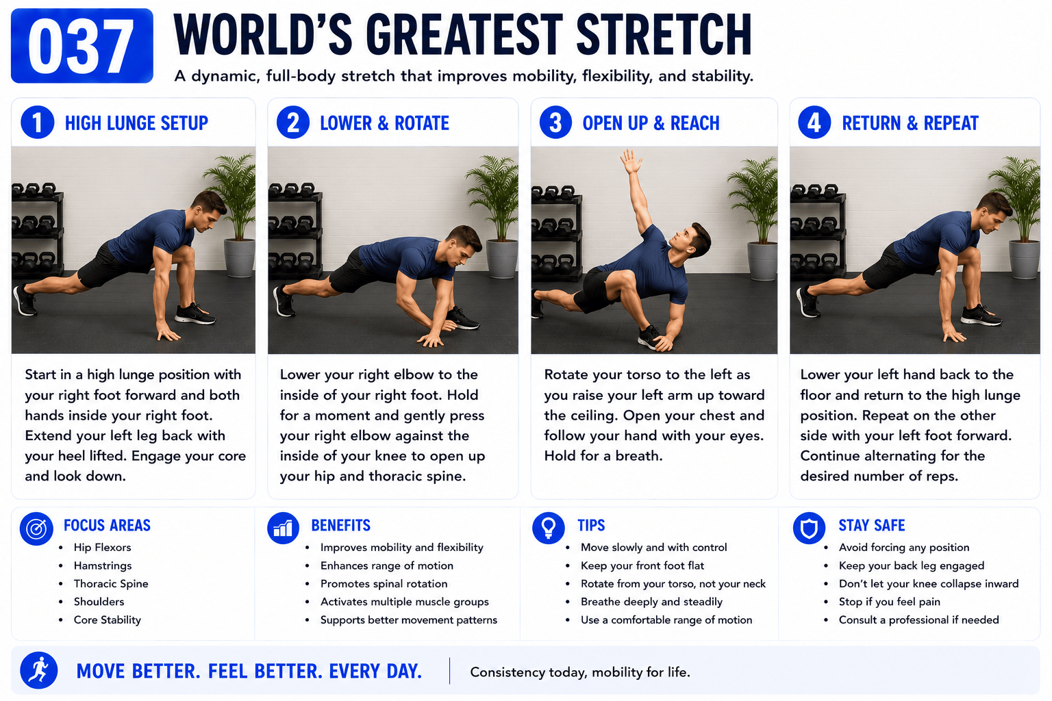 World's Greatest Stretch exercise guide