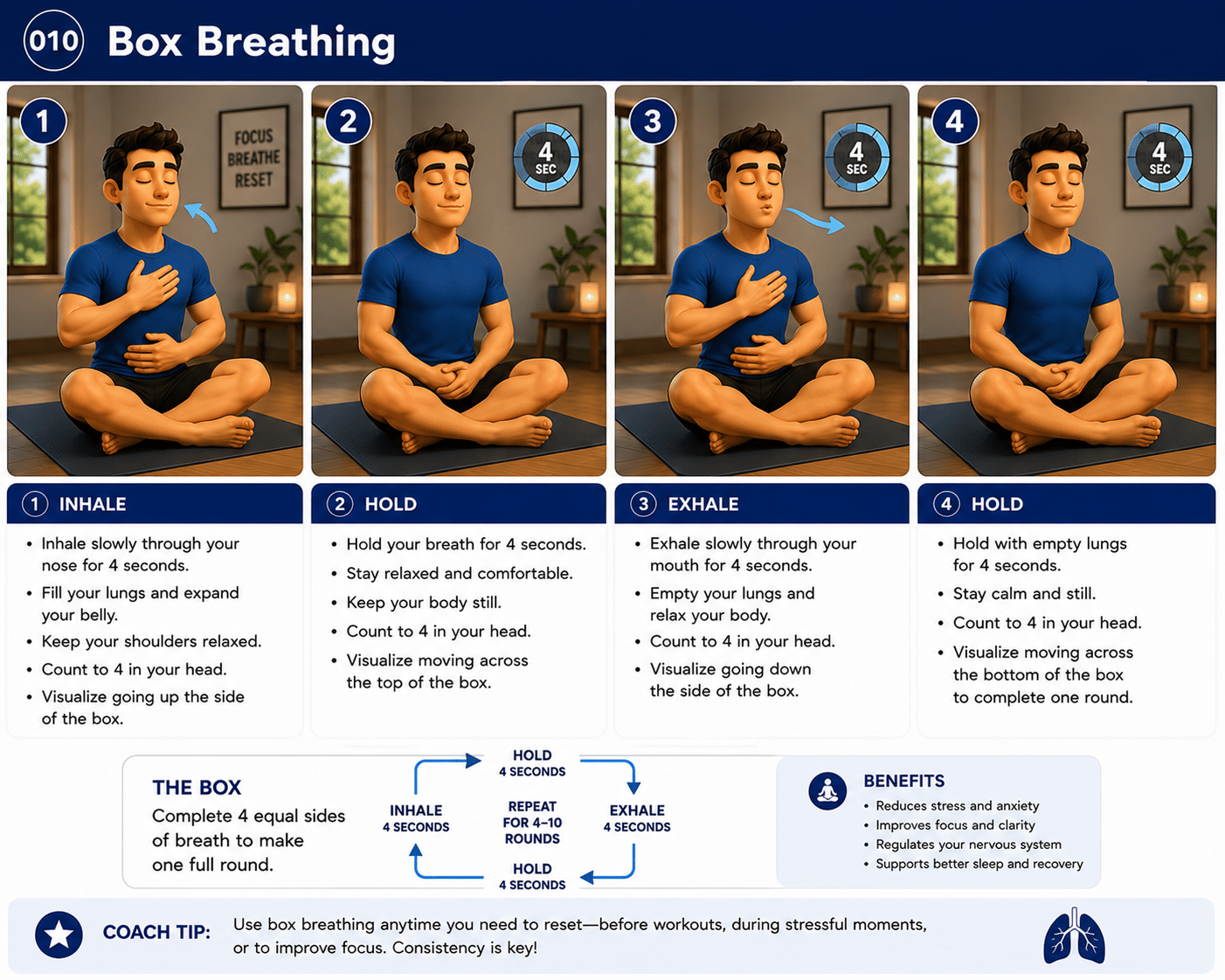 Box Breathing exercise guide