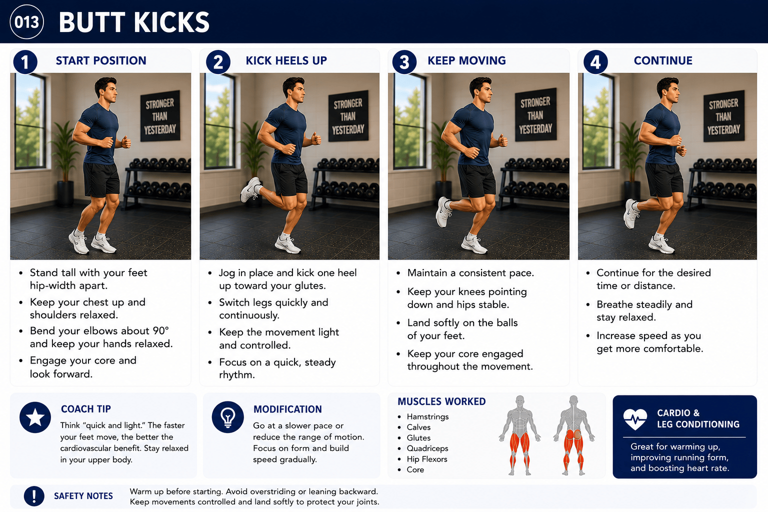 Butt Kicks exercise guide