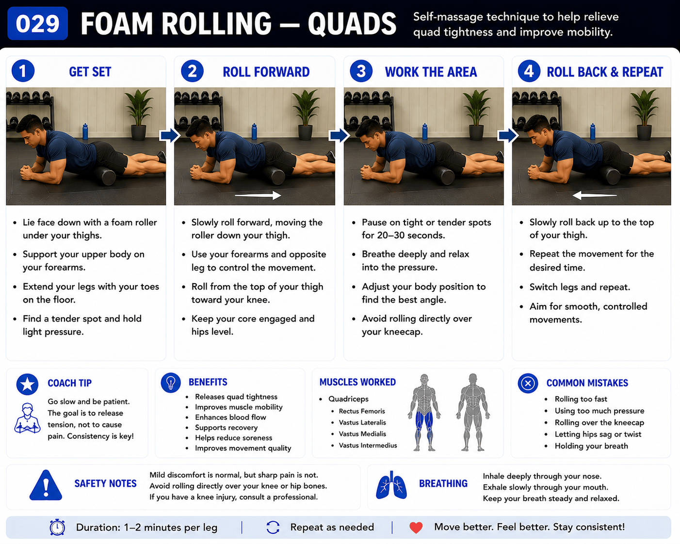 Foam Rolling — Quads exercise guide