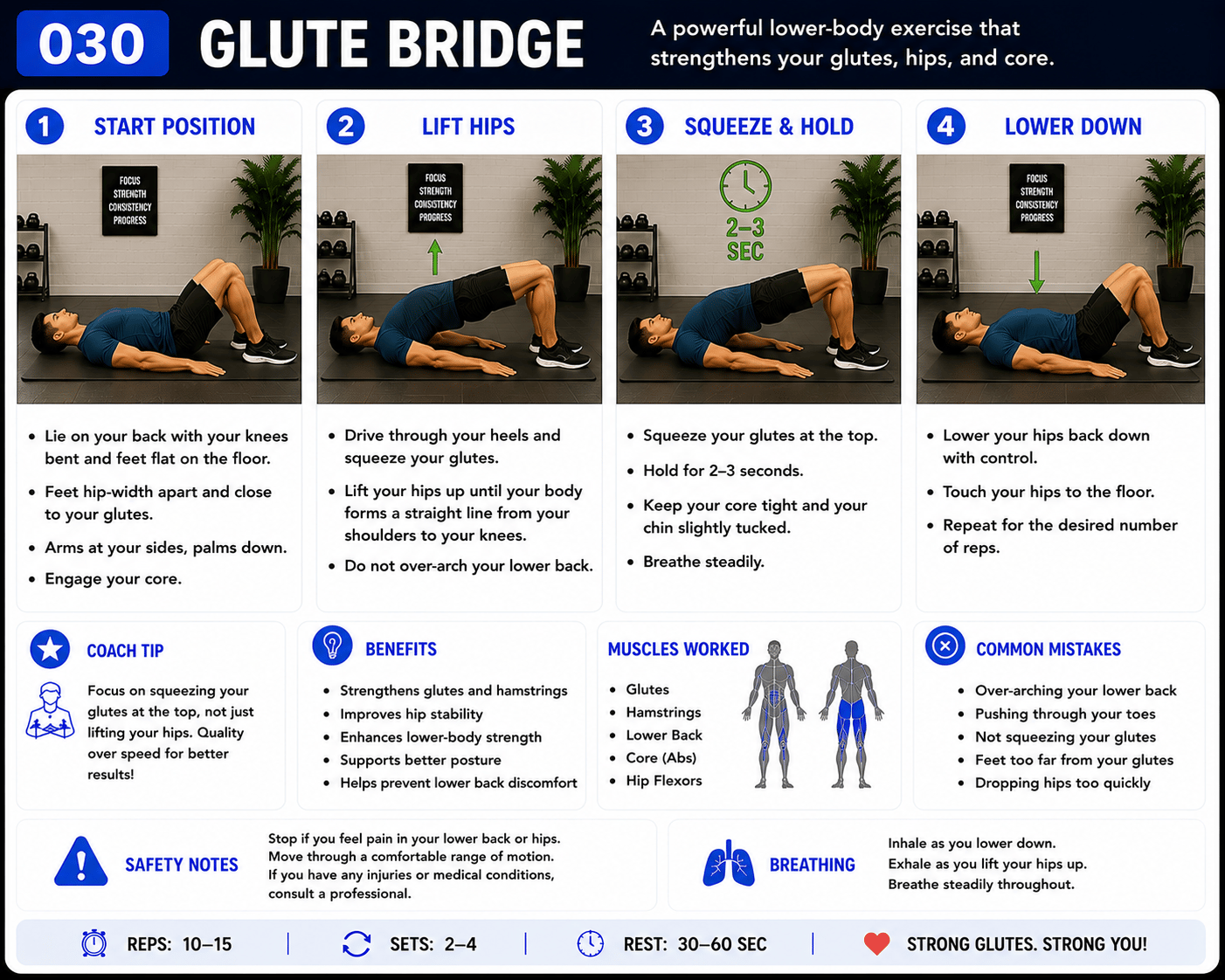 Glute Bridge exercise guide